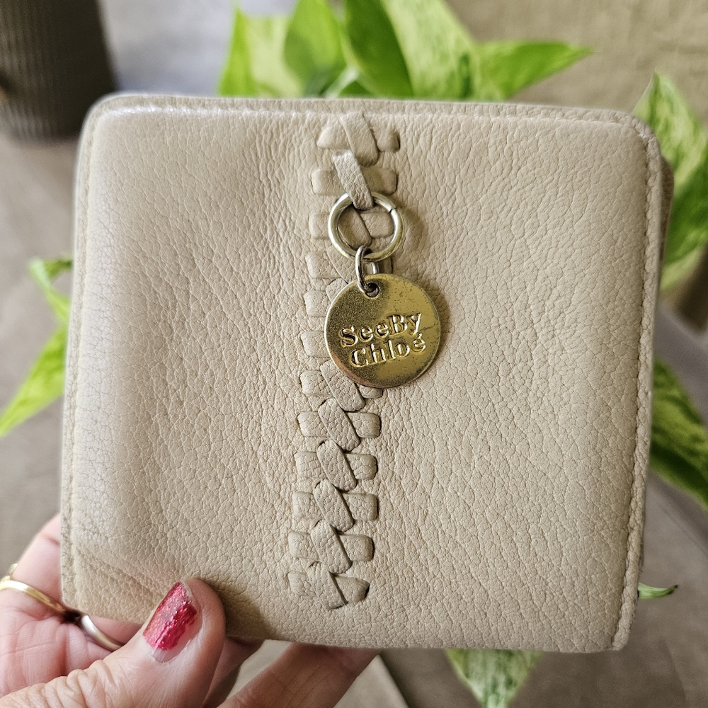 See by Chloe Beige Leather Wallet